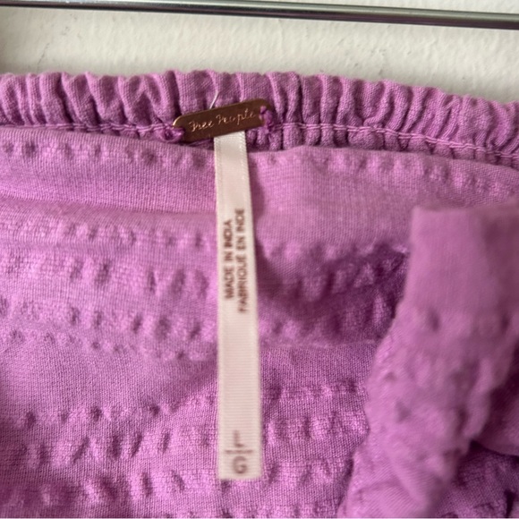 Bow Cotton Pink Purple Boho Beach Two Piece Coordinated Matching Set Free People - Picture 4 of 4